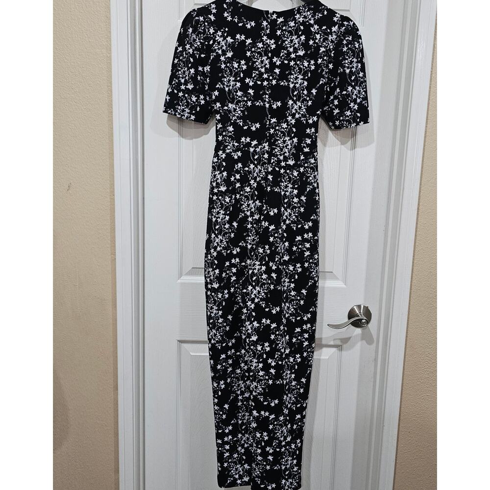 Calvin Klein Floral Monochrome Cottagecore Tie Waist Jumpsuit Size 7 - Picture 3 of 8